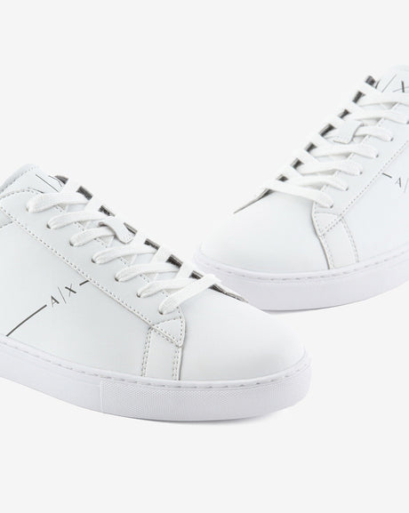 Armani Exchange A|X White Low-Top Leather Sneakers