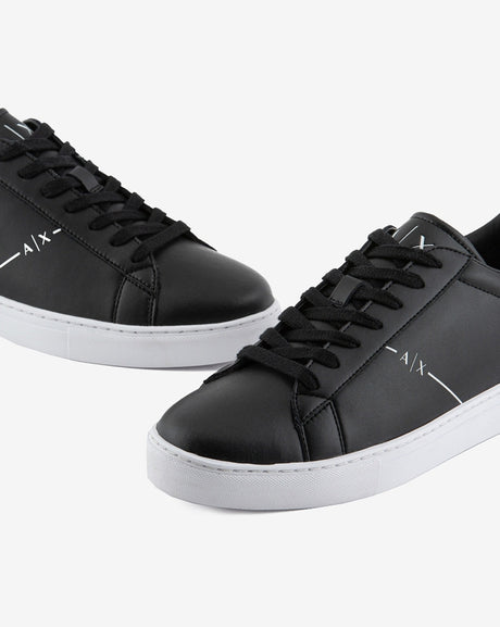 Armani Exchange A|X Black Low-Top Leather Sneakers