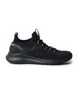 JJ BLACK MID-TOP LACE-UP SNEAKERS