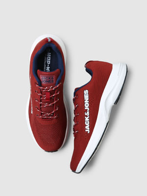 JJ Red Knit Sneakers